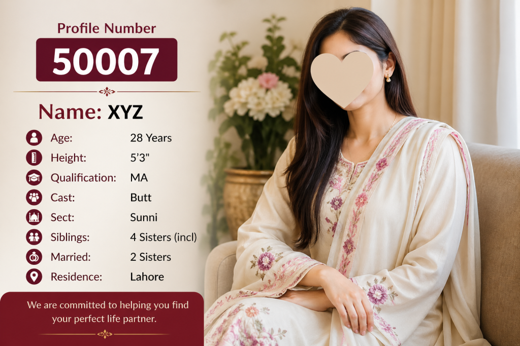 Unmarried Female Rishta Lahore