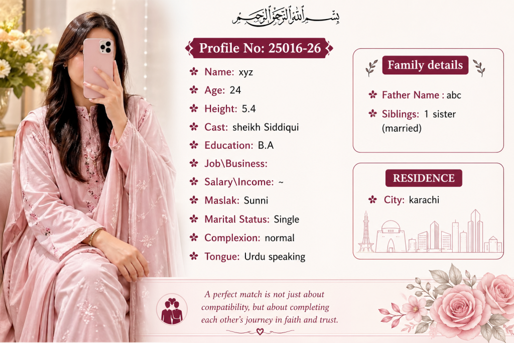 B.A educated Girl Rishta in Karachi