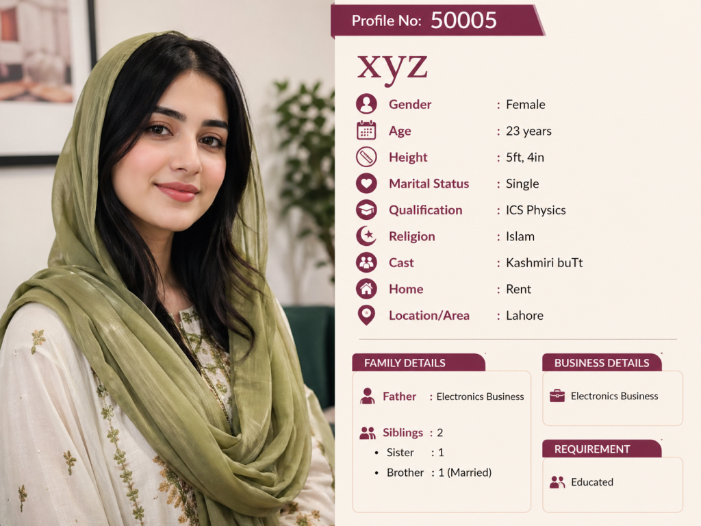 Single Female Rishta Lahore