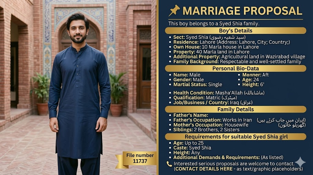 Male Rishta in Lahore