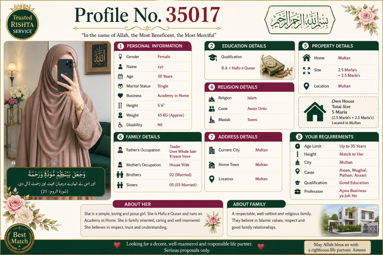 Educated Girl Rishta Multan