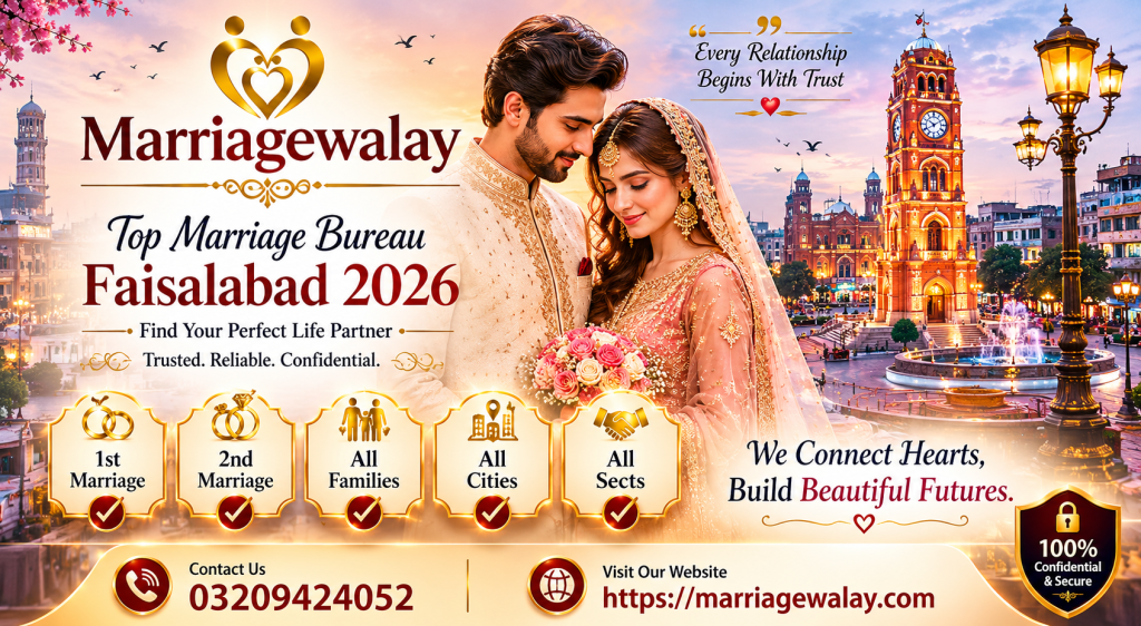 Top Marriage Bureau Faisalabad 2026 